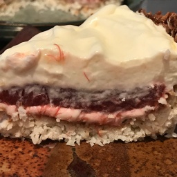 Low Carb Rhubarb-Lemon Cream Pie with Coconut Macaroon Crust
